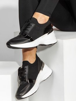 Calzado deportivo tipo sneakers para mujer negro Bolf YD6060