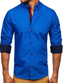 Camisa a manga larga para hombre color azul Bolf 20710