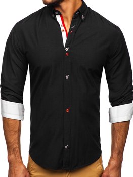 Camisa a manga larga para hombre color negro Bolf 20710