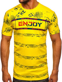 Camiseta algodón de manga corta para hombre amarillo Bolf 14471