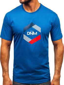 Camiseta algodón de manga corta para hombre azul Bolf 14741