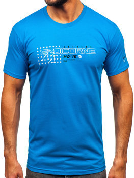 Camiseta algodón de manga corta para hombre azul claro Bolf 14732