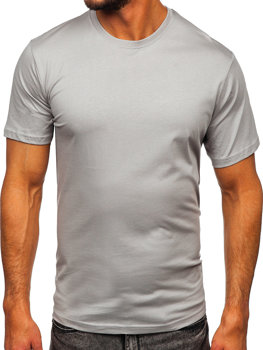 Camiseta algodón de manga corta para hombre gris Bolf 0001