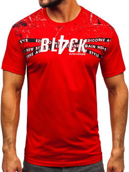Camiseta algodón de manga corta para hombre rojo Bolf 14722
