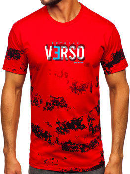 Camiseta algodón de manga corta para hombre rojo Bolf 14723