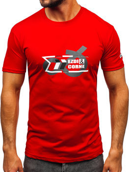 Camiseta algodón de manga corta para hombre rojo Bolf 14736