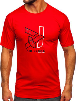 Camiseta algodón de manga corta para hombre rojo Bolf 14769
