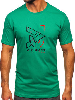 Camiseta algodón de manga corta para hombre verde Bolf 14769