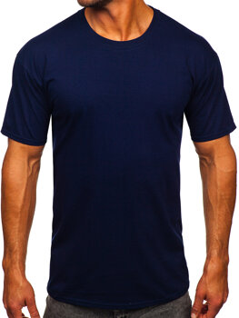 Camiseta algodón sin impresión para hombre azul oscuro Bolf B459