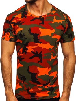 Camiseta de camuflaje para hombre color verde y naranjaBolf S807