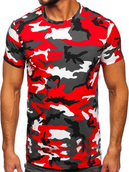 Camiseta de manga corta con impresión camuflaje para hombre rojo Bolf 8T233