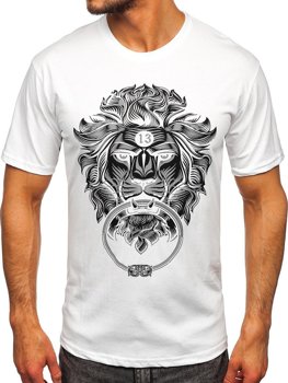 Camiseta de manga corta con impresión para hombre blanco Bolf 0202