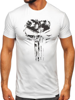Camiseta de manga corta con impresión para hombre blanco Bolf MT3045