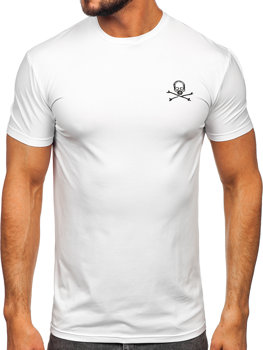 Camiseta de manga corta con impresión para hombre blanco Bolf MT3049