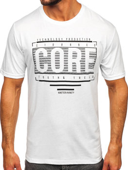 Camiseta de manga corta con impresión para hombre blanco Bolf SS11071
