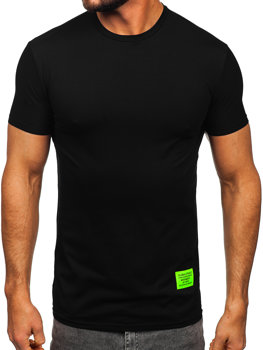 Camiseta de manga corta con impresión para hombre negro Bolf MT3046