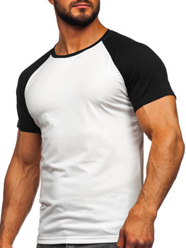 Camiseta de manga corta para hombre blanco y negro Bolf 8T82