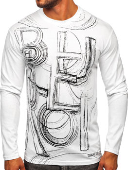Camiseta de manga larga con impresión para hombre blanco Bolf 146743