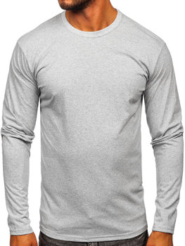 Camiseta de manga larga lisa para hombre gris Bolf 1209