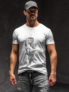 Camiseta estampada para hombre color blanco Bolf Y70052