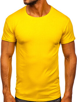 Camiseta para hombre sin estampado color amarillo oscuro Bolf 2005