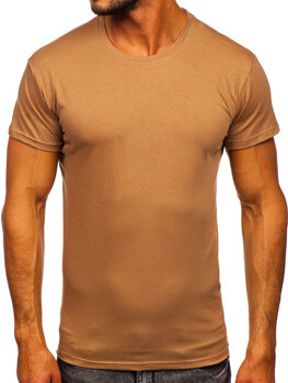 Camiseta para hombre sin estampado color marrón Bolf 2005