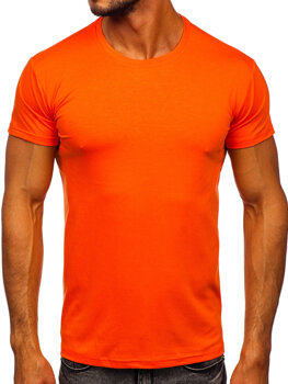 Camiseta para hombre sin estampado color naranja Bolf 2005-32
