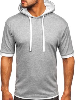 Camiseta sin estampado para hombre color gris Bolf 08