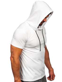 Camiseta sin impresión con capucha para hombre blanco Bolf 8T957