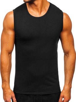 Camiseta tank top sin estampado para hombre negra Bolf 99001