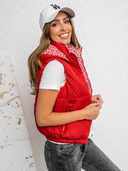 Chaleco acolchado grueso con capucha para mujer rojo Bolf 16M9091
