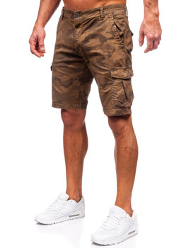 Pantalón corto de tela cargo camuflaje para hombre marrón Bolf ZK8806