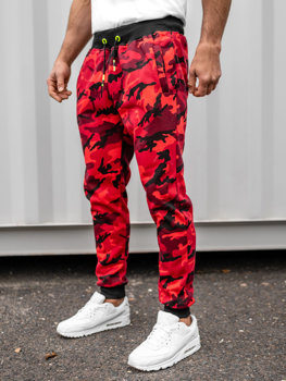 Pantalón de chándal para hombre camuflaje y rojo Bolf KZ15A