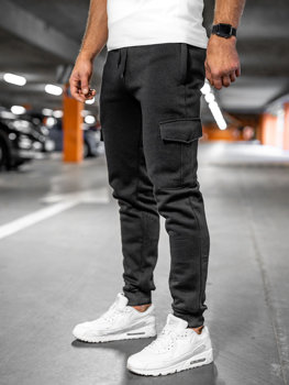 Pantalón grueso de combate joggers de chándal para hombre negro Bolf JX326A