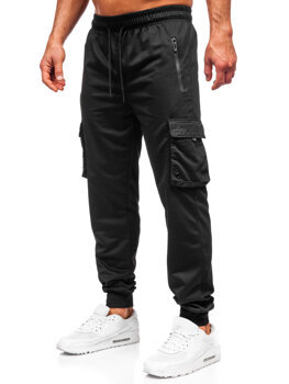 Pantalón jogger de chándal cargo para hombre negro Bolf JX6360