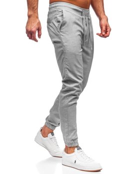 Pantalón jogger de tela para hombre gris Bolf 0011
