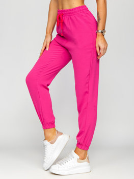 Pantalón jogger de tela para mujer rosa Bolf W7322