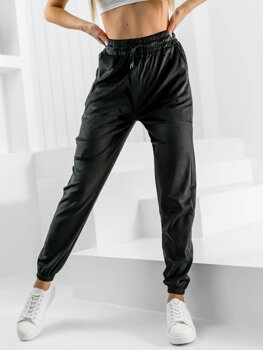 Pantalón velour de chándal para mujer negro Bolf HL241