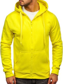 Sudadera abierta con capucha para hombre color amarillo claro Bolf 2008