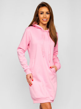 Sudadera larga con capucha para mujer rosa claro Bolf YS10005-A