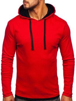 Sudadera para hombre con capucha color rojo Bolf 03