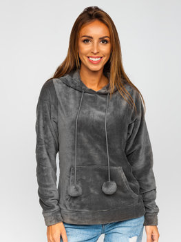 Sudadera polar con capucha para mujer color gris oscuro Bolf HH033