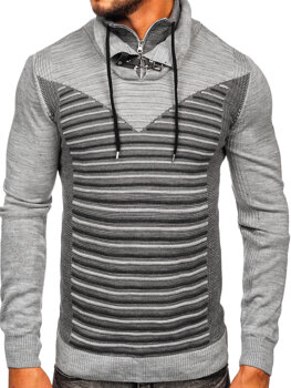 Suéter con cuello alto para hombre color gris Bolf 1008