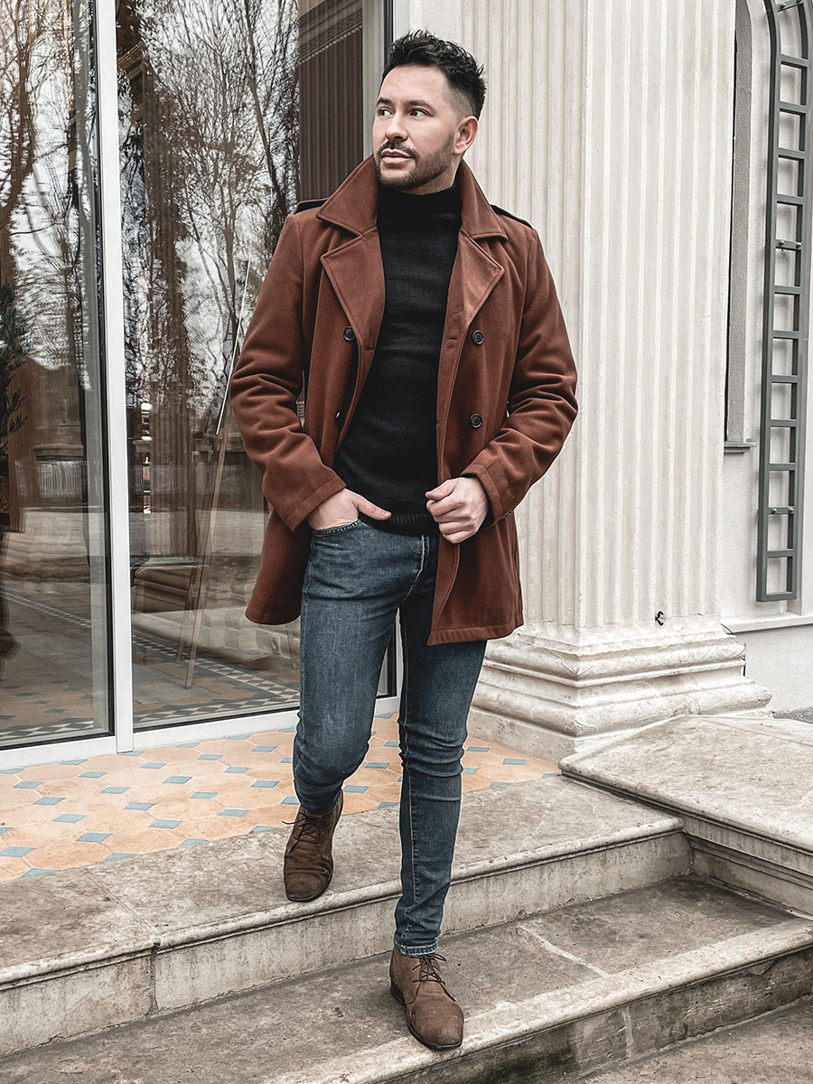 Abrigo Con Cuello De Piel Chaquetas Para Hombre Invierno