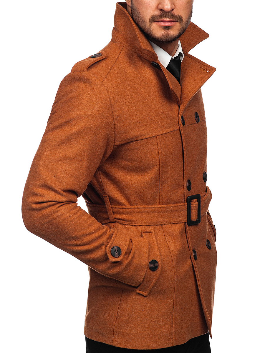 Abrigo cruzado corto clearance hombre