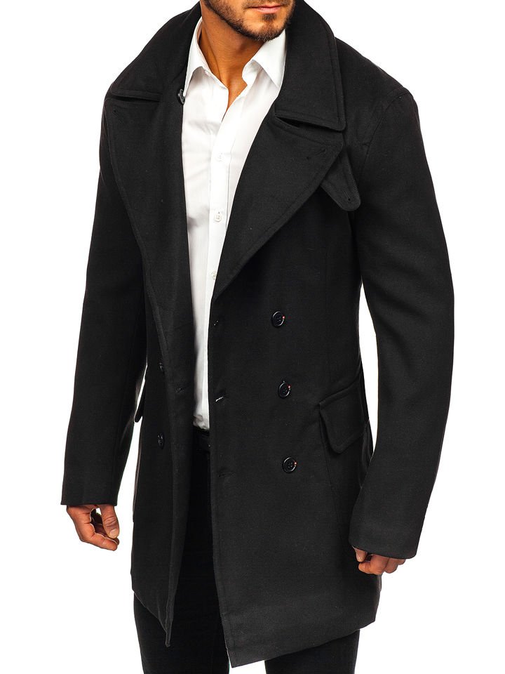 Abrigo de invierno para hombre negro Bolf 1048 NEGRO