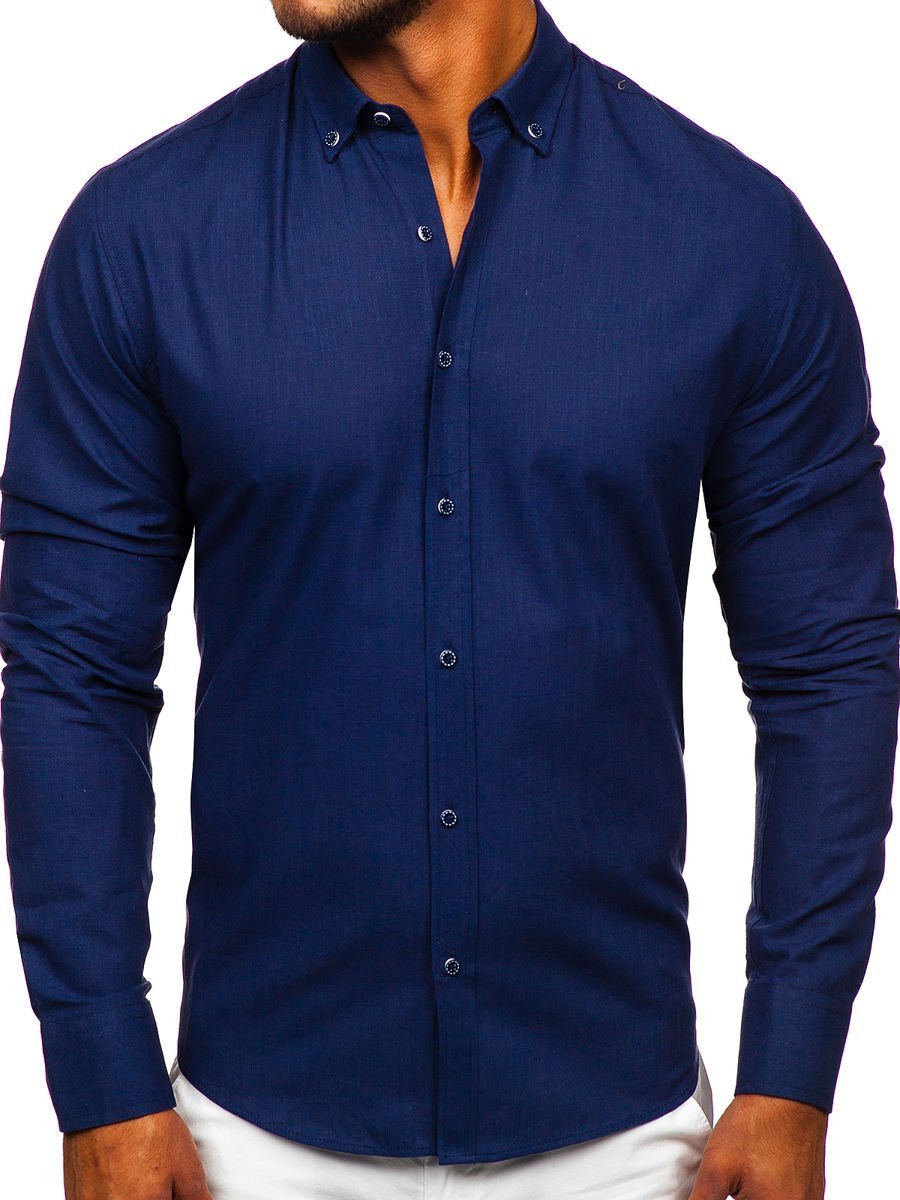 Chemise bleu fonce best sale