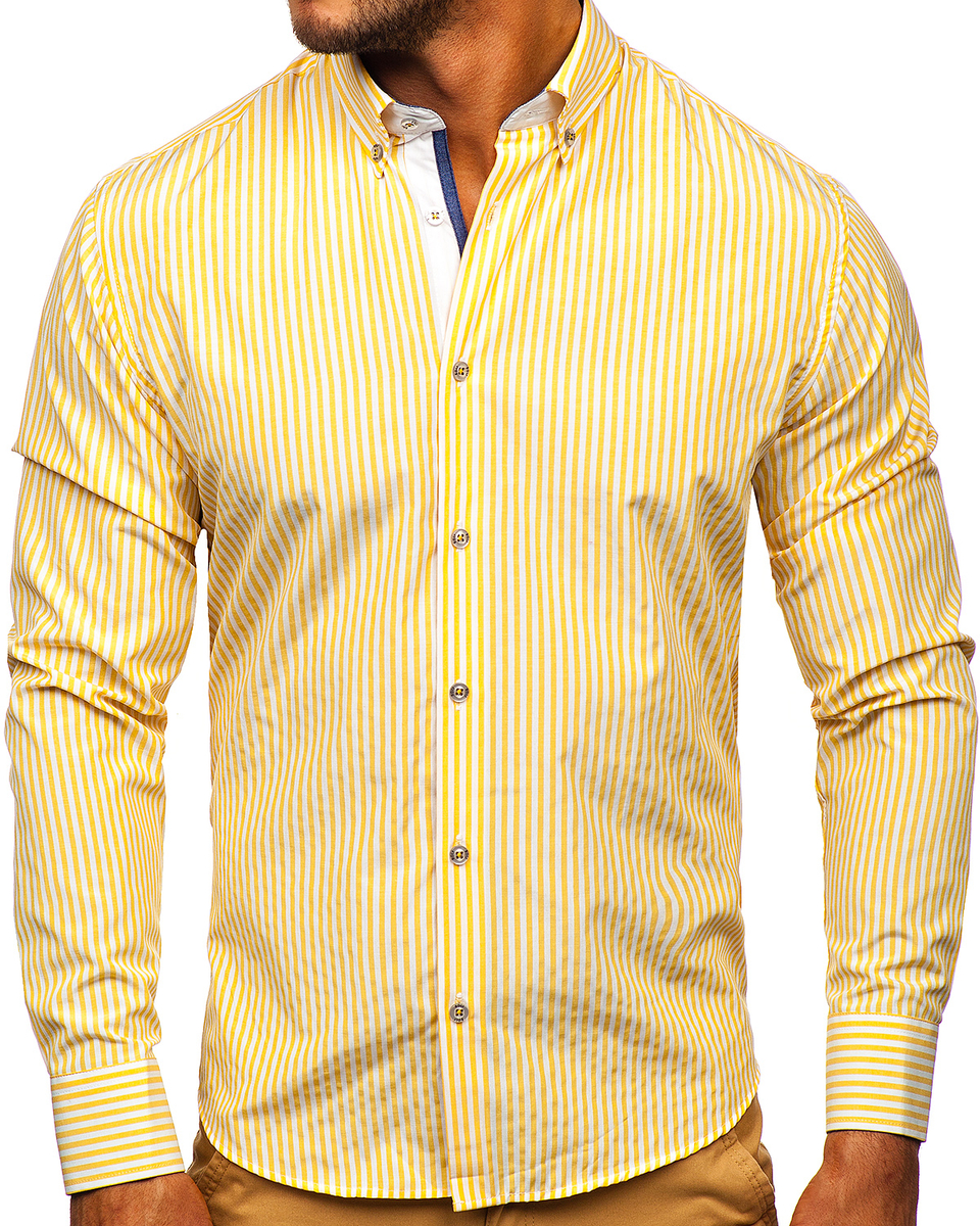 Las mejores ofertas en Camisetas de manga larga amarillo para hombres