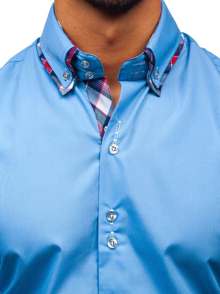 Camisas de vestir para hombre azul cielo deals