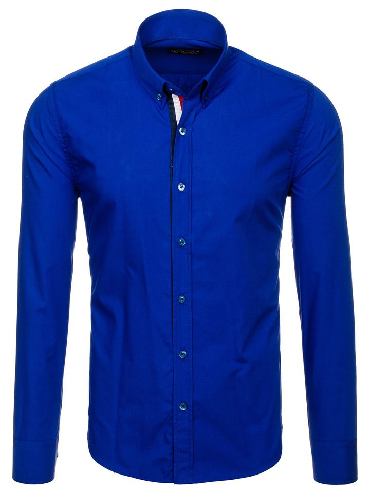 camisa azul cobalto